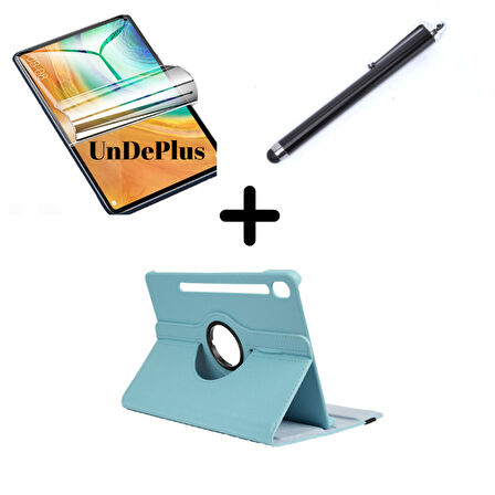 Samsung Galaxy Tab S9 FE Plus/S10 Plus/S9 Plus Kılıf Dönen Tablet Kilifi Ekran Koruyucu+Kalem