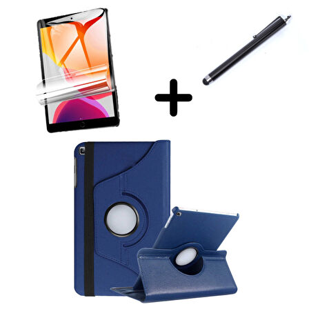 Samsung Galaxy Tab A9 Plus 11inç X210 X215 X216 Kılıf Dönen Tablet Kilifi Ekran Koruyucu+Kalem