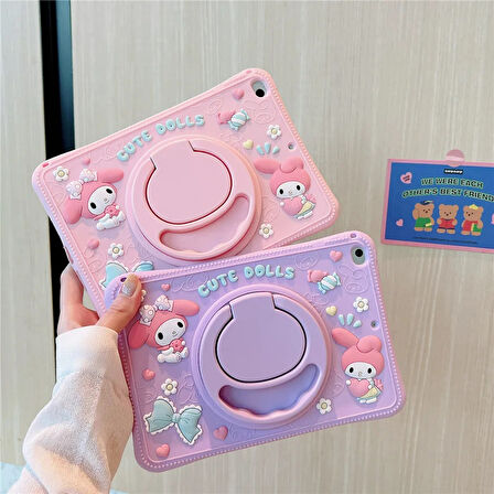 Apple iPad Mini 1 / 2 / 3 7.9 inç Kılıf Cute Dolls Standlı Eğlenceli 3D Karekterli Çocuk Kılıfı