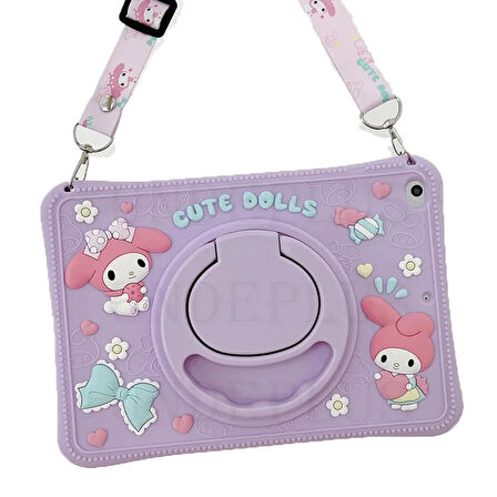 Samsung Galaxy Tab A7 10.4 T500 T505 T507 Kılıf Cute Dolls Standlı Eğlenceli 3D Karekterli Çocuk Kılıfı