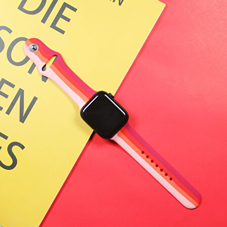 Apple Watch 10 42mm - 38/40/41mm Gökkuşağı Kordon 2/3/4/5/6/se/7/8/9