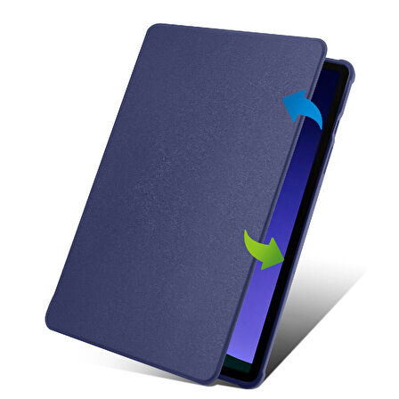 Samsung Galaxy Tab S9/ S9 FE Kılıf Termik Kalem Bölmeli Dönebilen Standlı Kılıf