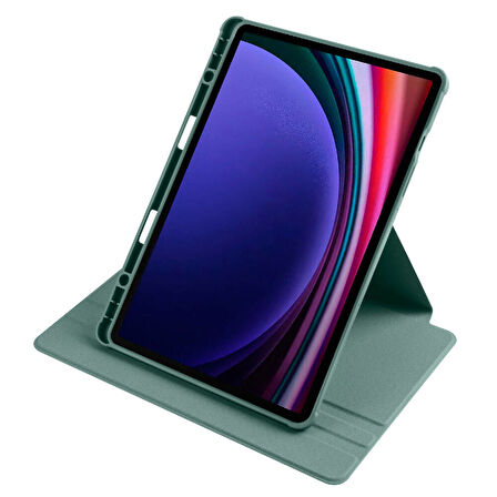 Samsung Galaxy Tab S9/ S9 FE Kılıf Termik Kalem Bölmeli Dönebilen Standlı Kılıf