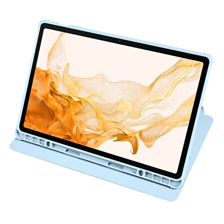 Samsung Galaxy Tab S9 FE Plus/S10 Plus/S9 Plus Kılıf Termik Kalem Bölmeli Dönebilen Standlı Kılıf
