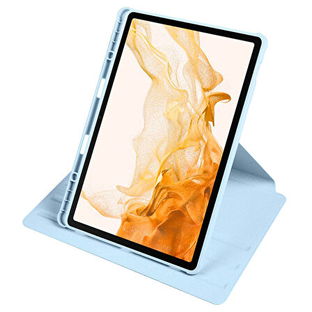 Samsung Galaxy Tab S9 FE Plus/S10 Plus/S9 Plus Kılıf Termik Kalem Bölmeli Dönebilen Standlı Kılıf