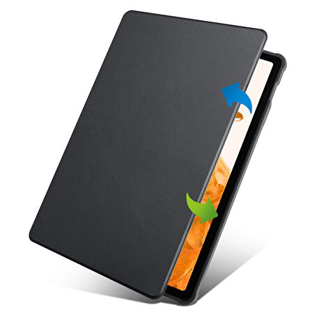 Samsung Galaxy Tab S9 FE Plus/S10 Plus/S9 Plus Kılıf Termik Kalem Bölmeli Dönebilen Standlı Kılıf