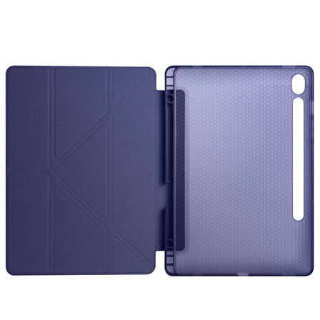 Samsung Galaxy Tab S9 X710 X716 X718 Kılıf Kalem Bölmeli Trifolding Case