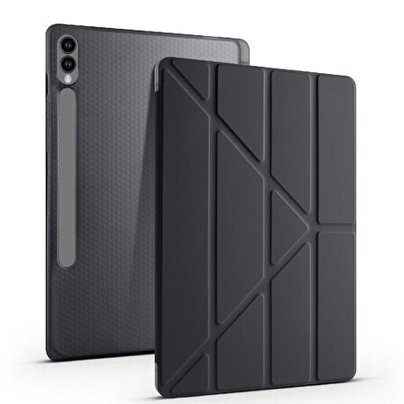 Samsung Galaxy Tab S9 FE Plus/S10 Plus Kılıf Kalem Bölmeli Trifolding Case X610 X616 X820 X826 X828 