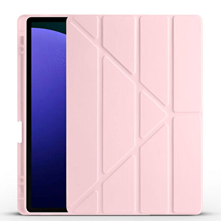 Samsung Galaxy Tab S9 FE Plus/S10 Plus Kılıf Kalem Bölmeli Trifolding Case X610 X616 X820 X826 X828 