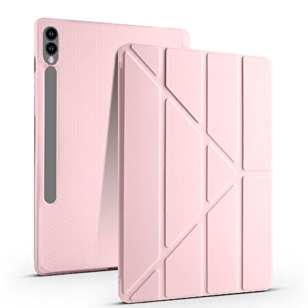 Samsung Galaxy Tab S9 FE Plus/S10 Plus Kılıf Kalem Bölmeli Trifolding Case X610 X616 X820 X826 X828 