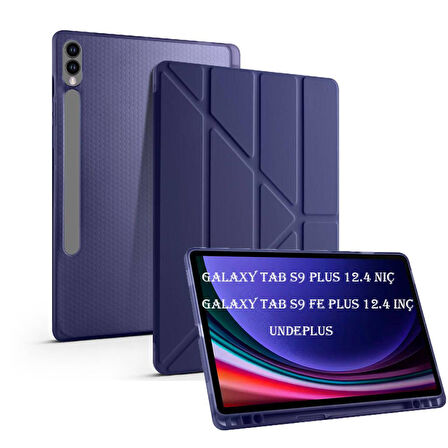Samsung Galaxy Tab S9 FE Plus/S10 Plus Kılıf Kalem Bölmeli Trifolding Case X610 X616 X820 X826 X828 