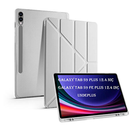 Samsung Galaxy Tab S9 FE Plus/S10 Plus Kılıf Kalem Bölmeli Trifolding Case X610 X616 X820 X826 X828 