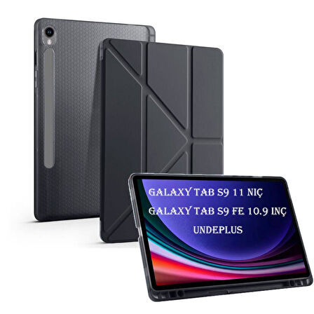 Samsung Galaxy Tab S9 FE X510 X516 Kılıf Kalem Bölmeli Trifolding Case