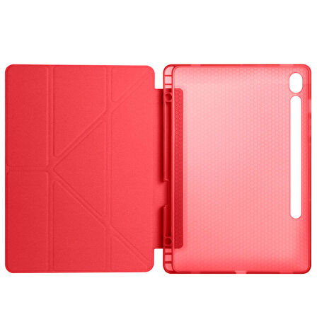 Samsung Galaxy Tab S9 FE X510 X516 Kılıf Kalem Bölmeli Trifolding Case