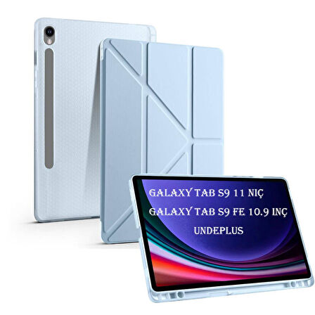Samsung Galaxy Tab S9 FE X510 X516 Kılıf Kalem Bölmeli Trifolding Case