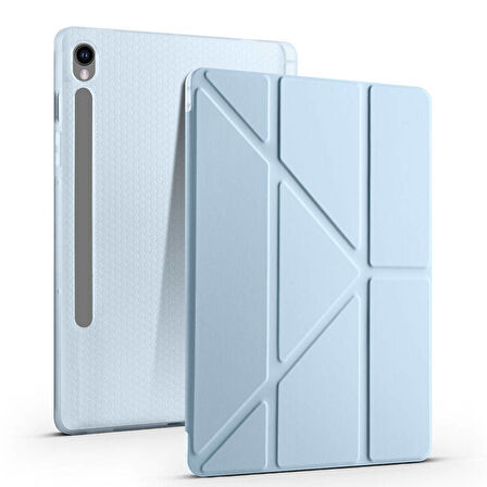 Samsung Galaxy Tab S9 FE X510 X516 Kılıf Kalem Bölmeli Trifolding Case