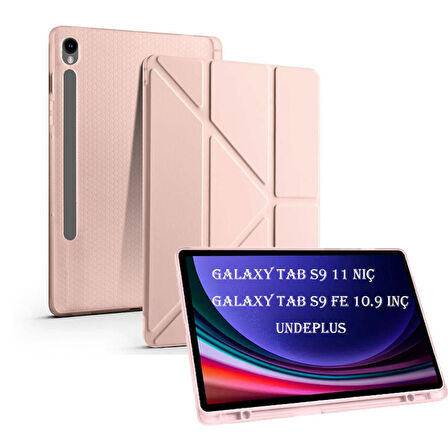 Samsung Galaxy Tab S9 FE X510 X516 Kılıf Kalem Bölmeli Trifolding Case