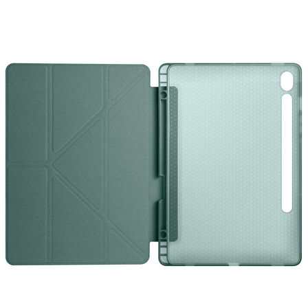 Samsung Galaxy Tab S9 FE X510 X516 Kılıf Kalem Bölmeli Trifolding Case