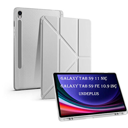 Samsung Galaxy Tab S9 FE X510 X516 Kılıf Kalem Bölmeli Trifolding Case