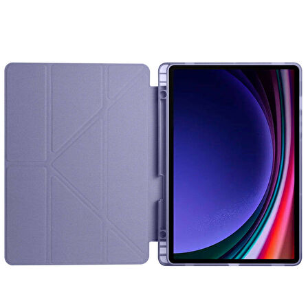 Samsung Galaxy Tab S9 FE X510 X516 Kılıf Kalem Bölmeli Trifolding Case