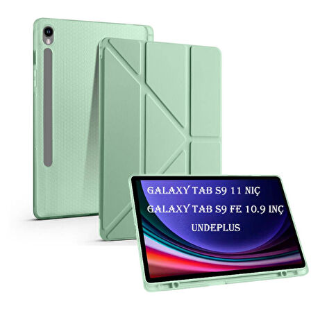 Samsung Galaxy Tab S9 FE X510 X516 Kılıf Kalem Bölmeli Trifolding Case