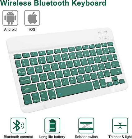 Samsung Galaxy Tab S9 FE Plus/S10 Plus/S9 Plus Kılıf Kablosuz Klavyeli Kılıf Mobax Türkçe X610-16-810-18 X820