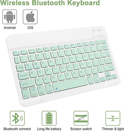Samsung Galaxy Tab S9 FE Plus/S10 Plus/S9 Plus Kılıf Kablosuz Klavyeli Kılıf Mobax Türkçe X610-16-810-18 X820