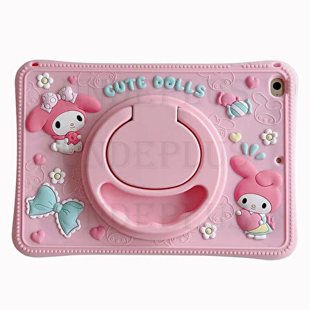 Samsung Galaxy Tab A9 8.7inç X110 X113 X115 X117 Kılıf Cute Dolls Standlı Eğlenceli 3D Karekterli Çocuk Kılıfı