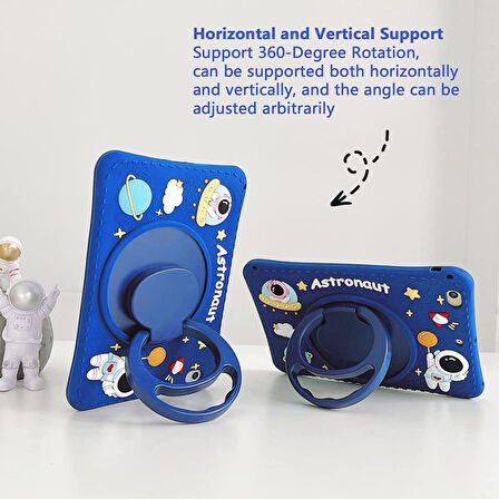 Samsung Galaxy Tab A9 Plus X210 X213 X215 X217 Kılıf Cute Dolls Standlı Eğlenceli 3D Karekterli Çocuk Kılıfı