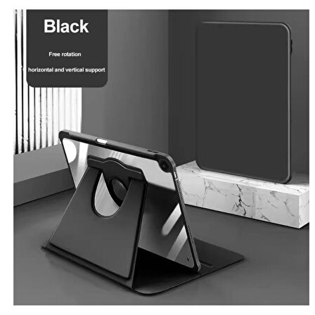Samsung Galaxy Tab A9 Plus X210 X213 X215 X217 Kılıf Termik Kalem Bölmeli Dönebilen Standlı Kılıf SET