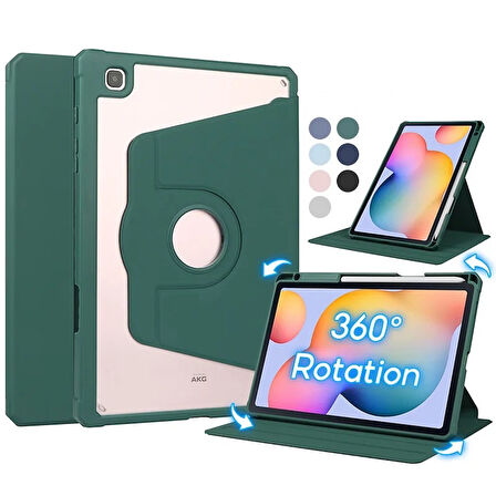 Samsung Galaxy Tab A9 Plus X210 X213 X215 X217 Kılıf Termik Kalem Bölmeli Dönebilen Standlı Kılıf SET