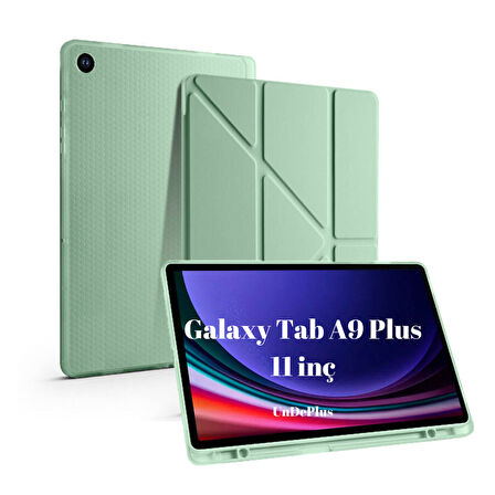 Samsung Galaxy Tab A9 Plus X210 X213 X215 X217 Kılıf Kalem Bölmeli Trifolding Case