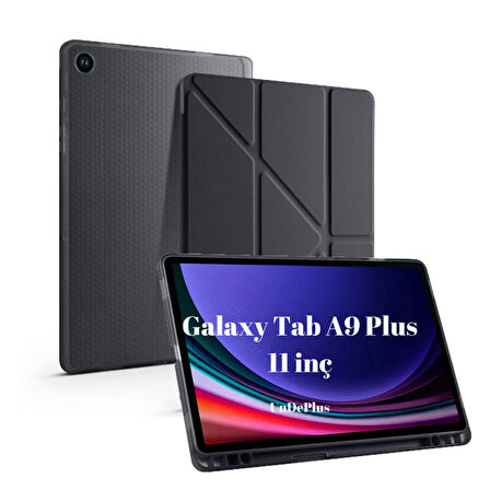 Samsung Galaxy Tab A9 Plus X210 X213 X215 X217 Kılıf Kalem Bölmeli Trifolding Case