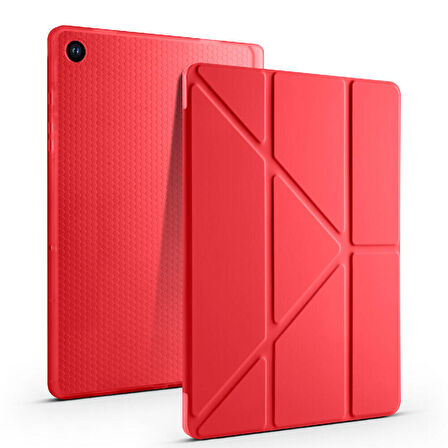 Samsung Galaxy Tab A9 8.7inç X110 X113 X115 X117 Kılıf Kalem Bölmeli Trifolding Case