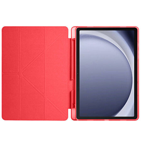 Samsung Galaxy Tab A9 8.7inç X110 X113 X115 X117 Kılıf Kalem Bölmeli Trifolding Case