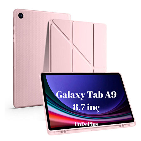 Samsung Galaxy Tab A9 8.7inç X110 X113 X115 X117 Kılıf Kalem Bölmeli Trifolding Case