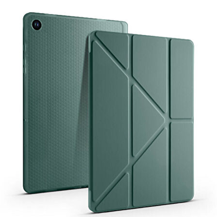 Samsung Galaxy Tab A9 8.7inç X110 X113 X115 X117 Kılıf Kalem Bölmeli Trifolding Case
