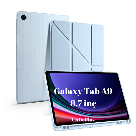 Samsung Galaxy Tab A9 8.7inç X110 X113 X115 X117 Kılıf Kalem Bölmeli Trifolding Case