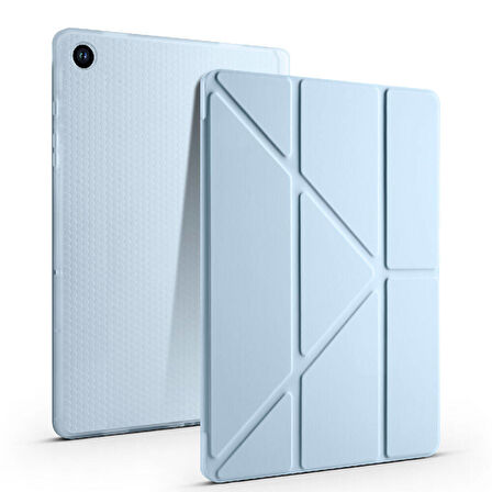 Samsung Galaxy Tab A9 8.7inç X110 X113 X115 X117 Kılıf Kalem Bölmeli Trifolding Case