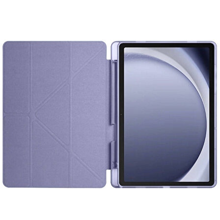 Samsung Galaxy Tab A9 8.7inç X110 X113 X115 X117 Kılıf Kalem Bölmeli Trifolding Case