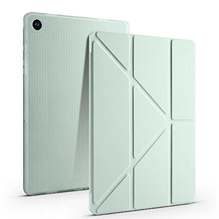 Samsung Galaxy Tab A9 8.7inç X110 X113 X115 X117 Kılıf Kalem Bölmeli Trifolding Case