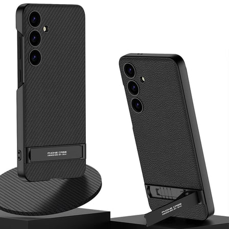 Samsung Galaxy S24 Kılıf Kamera Korumalı Leather Dikey Standlı Ays Kapak