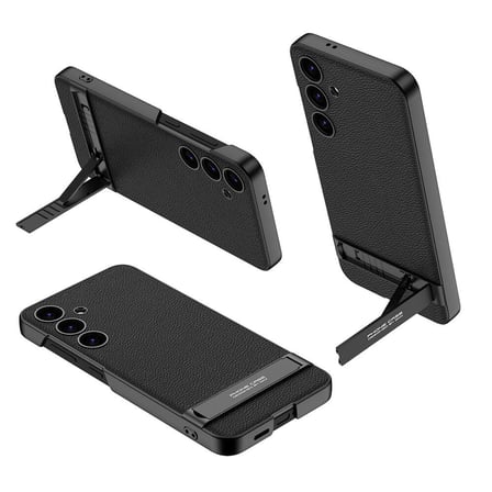 Samsung Galaxy S24 Kılıf Kamera Korumalı Leather Dikey Standlı Ays Kapak