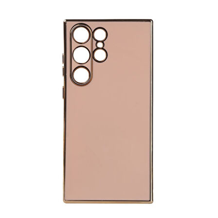 Samsung Galaxy S24 Ultra Kılıf Köşeli Altın Model Kapak