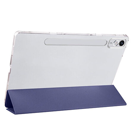 Lenovo Tab P12 12.7inç TB370FU Kalem Bölmeli Kılıf PU Deri Smart Standlı Case