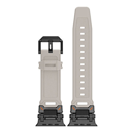 Apple Watch 42/44/45/46/49mm Titanyum Metal Bağlantı Kitli Silikon Kordon 101