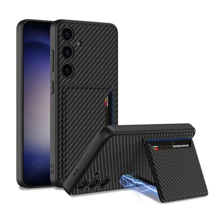 Samsung Galaxy S24 Kılıf PU Deri Kamera Sürgülü Kartlıklı Kıpta Kapak