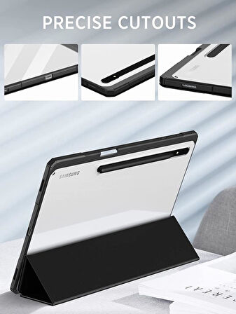 Samsung Galaxy Tab S9 FE Plus/S10 Plus/S9 Plus Kılıf Grafiti Şeffaf Kalem Bölmeli X610-16-810-18 X820