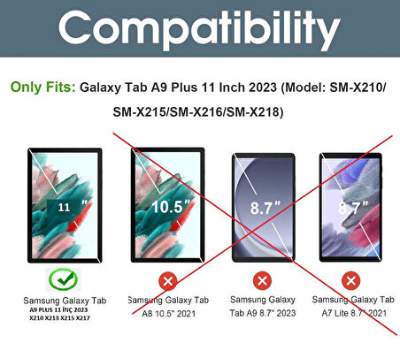 Samsung Galaxy Tab A9 Plus X210 X213 X215 X217 Kılıf New PU Deri Smart Standlı Case Uyku Modlu