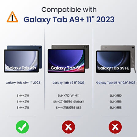 Samsung Galaxy Tab A9 Plus X210 X213 X215 X217 Kılıf New PU Deri Smart Standlı Case Uyku Modlu